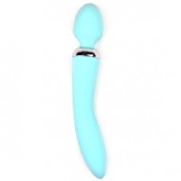 Wand Massager Dual Vibrators Rechargeable 20 Function, Teal, BOTH ENDS, VIBRATE INDEPENDENTLY